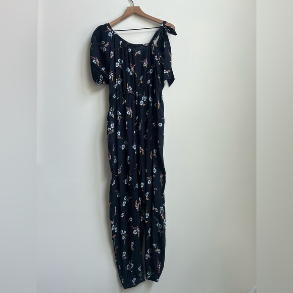 Rebecca Taylor Natalie Jumpsuit Silk One Shoulder Blue Floral Coquette feminine - Picture 12 of 16